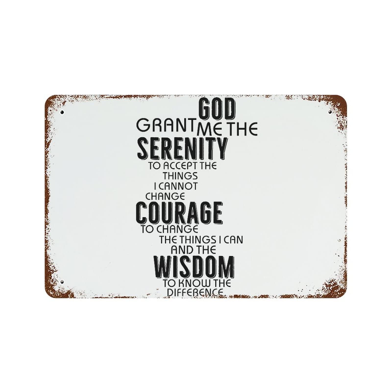Plaque en métal décorative vintage texte inspirant anglais grand format 30x45cm