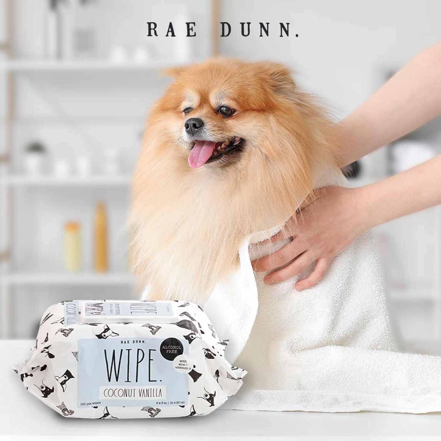 Rae Dunn Dog Wipes Cleaning Deodorizing Paw Wipes, Pet Supplies for Grooming, 150 Count : Pet Supplies