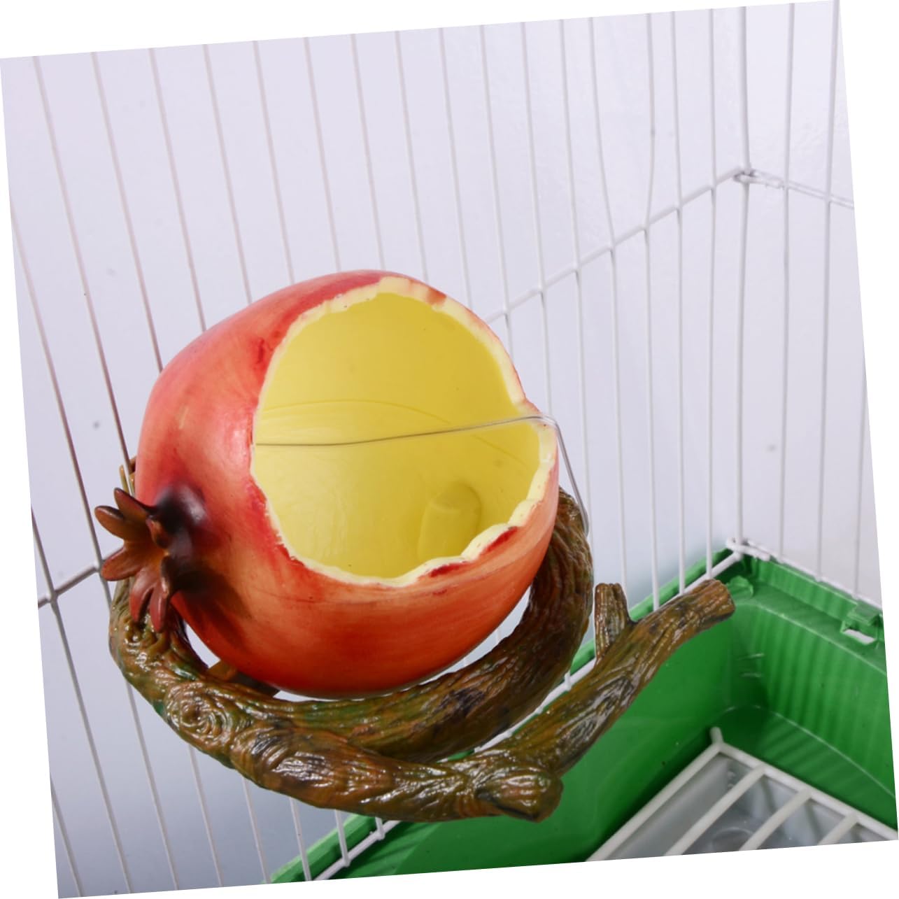 Creative PP Pomegranate Branch Feeding Bowl for Parrots, Cage Mounted image 5