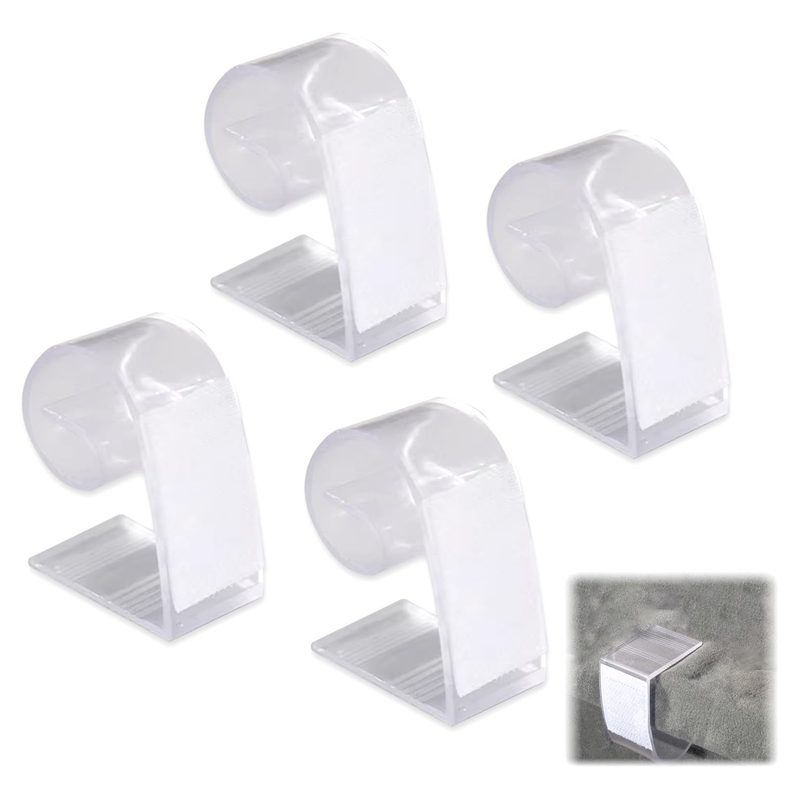 Reyin-Chhn 4Pieces Table Skirting Clips Plastic Tablecloth Clips With Hook And Loop Fits 0.8-1.2 Inch Thick Tables Ideal For Table Skirting Outdoor Indoor Events Meeting Party Decorations