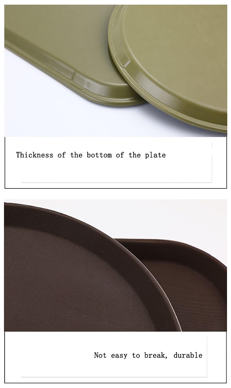 Paquete de 2 bandejas antideslizantes para servir, bandeja cuadrada para camarero para bebidas, comida y cócteles, ideal para bar, hotel y cafetería de comida rápida, 51,5 x 38 cm, y elegante