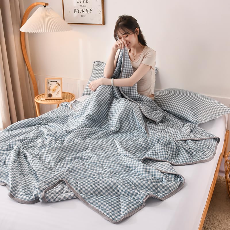 Amazon｜songlibin 肌掛け布団 チェック柄 ダブル200*230cm 肌ふとん