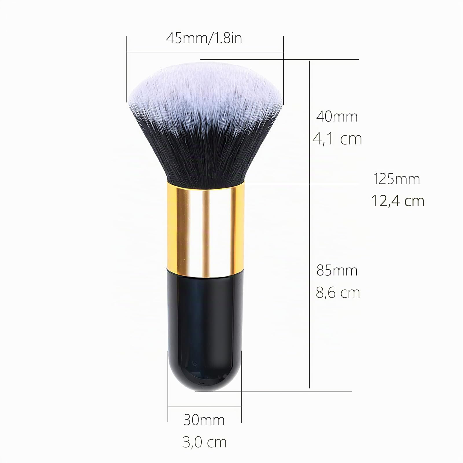 Pennelli per cipria, pennello per fard make up, pennello grande per il viso per cipria sciolta o pressata, pennello con fibre di peluche per trucco fissante, professionale e soffice