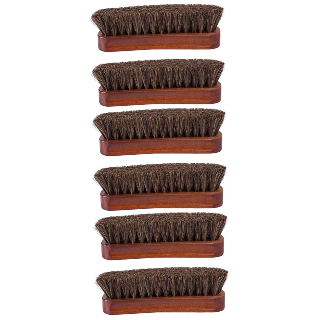 3 Set Spazzola in Crine Di Cavallo Per Scarpe Lucido Da Scarpe Marrone Kit Sneaker Pulitore Per Polacco Roba Appiccicosa Per Le Animale Domestico Di Legno 2 Pezzi*3