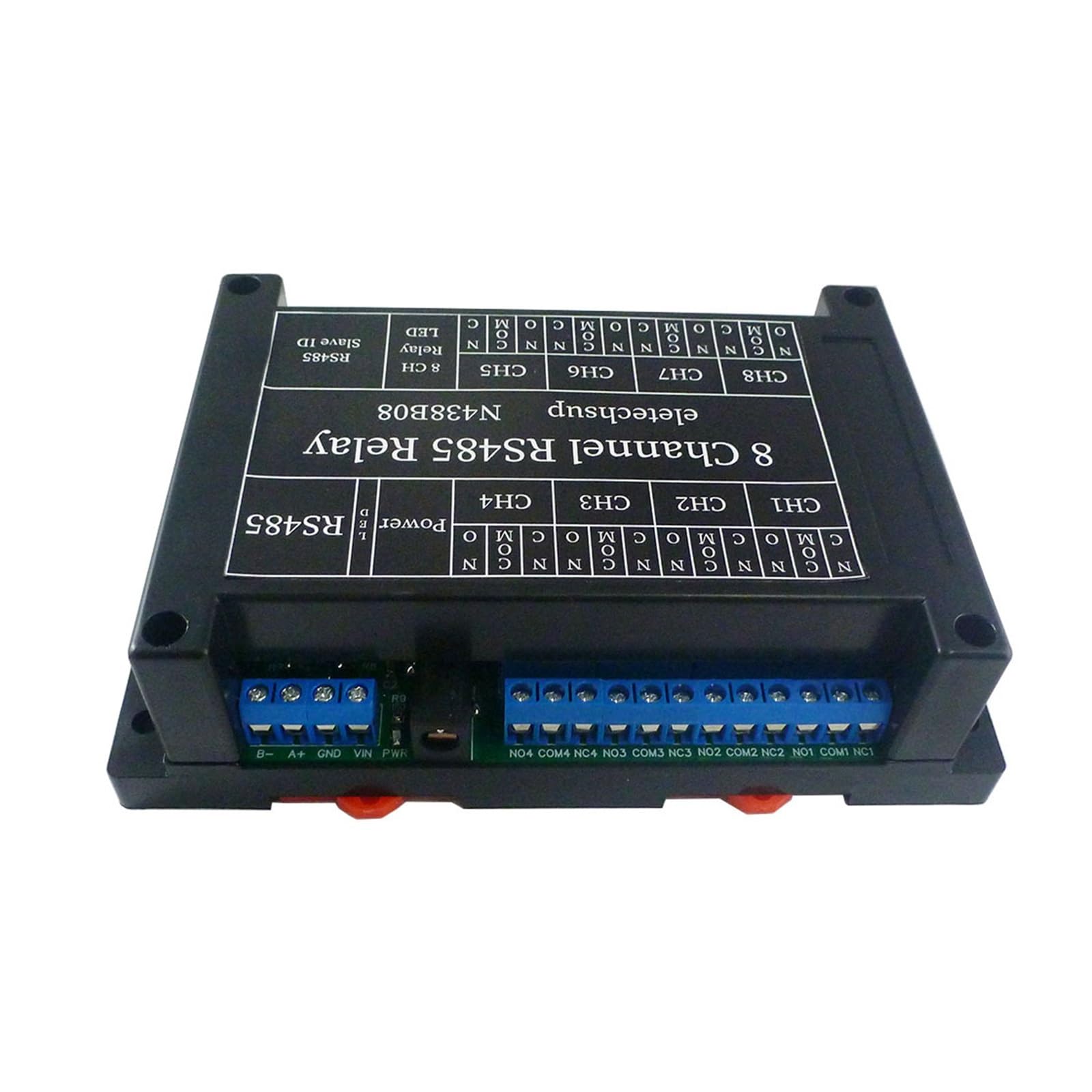 Placa de interruptor RS485 Modbus RTU 8 canales con carcasa DIN y código 03 06 16 7