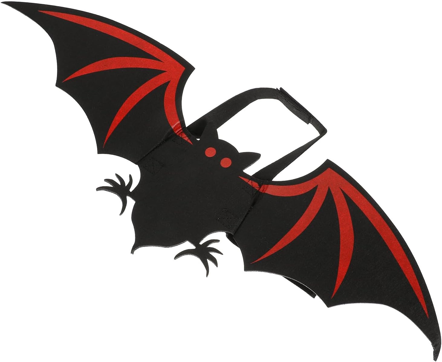 Halloween Pet Bat Wing Costume, Red Printed Bat Wings Outfit for Dogs and Cats, Halloween Party Pet Decor and Cosplay Apparel
