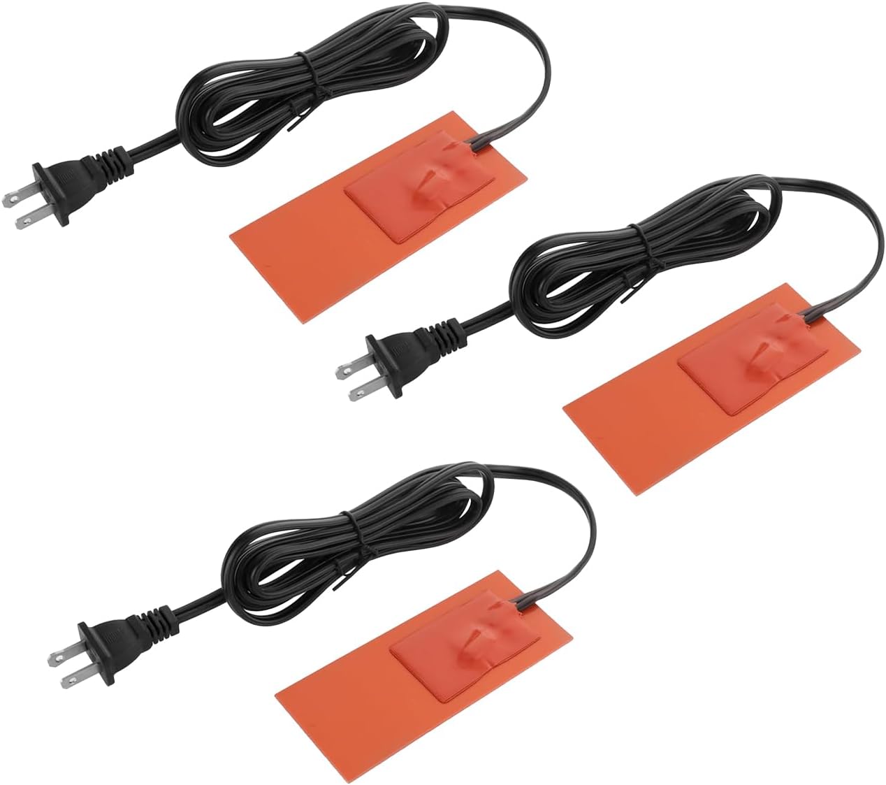 3Pcs Silicone Car Heater Pad Engine Oil Heater Pad, 2" x 6" Engine Heater Car Oil Pan Heater Pad 110V, 50W Self-Adhesive Battery Heater Pad for Car Oil Pan/Tank Type Cold Weathe