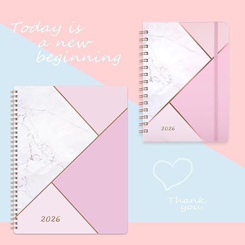 Miniatura 8 de 2026 Planner - Jan. 2026 - Dec. 2026, 8" x 10", 2026 Planner Weekly and Monthly with Tabs, Planners 2026, Twin-Wire Binding - Pink Marble