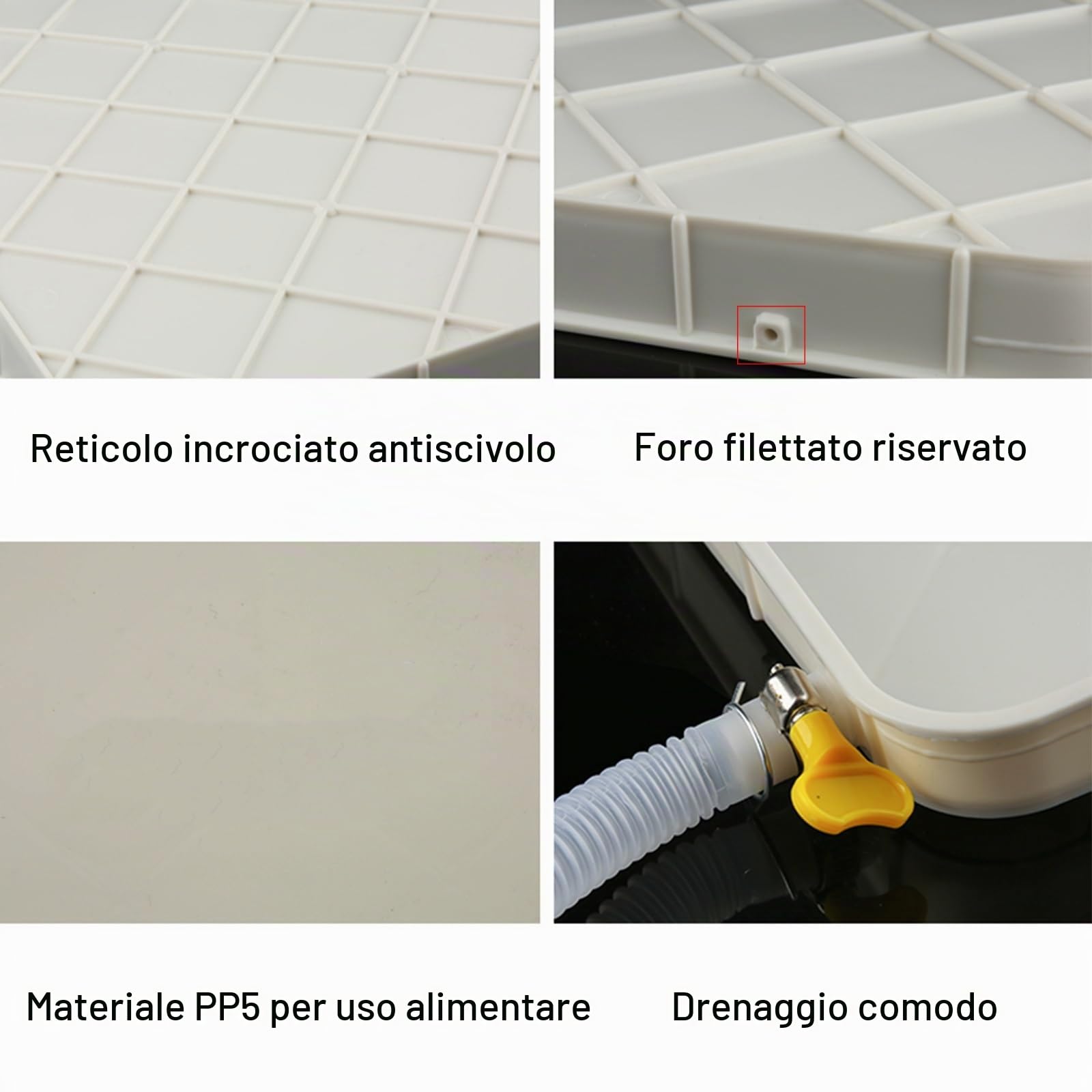 Vaschetta Condensa Condizionatore, Vaschetta di Raccolta Della Condensa in Plastica con Foro di Scarico e Tubo Flessibile da 3 Metri/10 Piedi, per Condizionatori D'aria Split Interni/Esterni(81.5x33x3