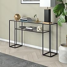 طاولة كونسول صلب من ايه ار كورنر، لون أسود / شفاف، مقاس 35 سم × 1.20 متر × 90 سم (الطول × العرض × الارتفاع)، موديل F097