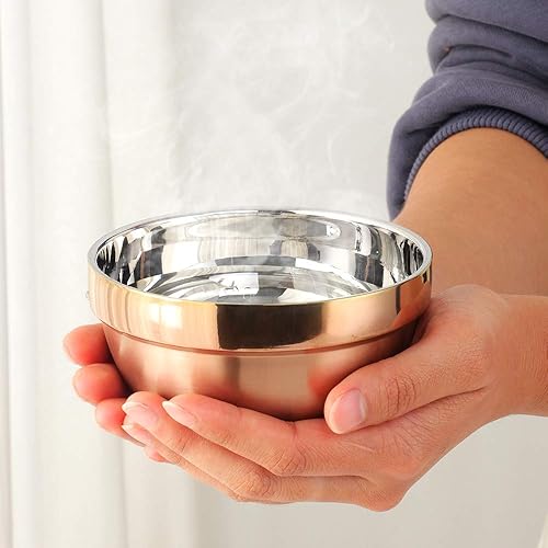 Miniatura 7 de Paquete de 4 cuencos de acero inoxidable, cuencos de sopa de 12 onzas, cuencos de ensalada ligeros, platos de metal de doble pared para salsas,