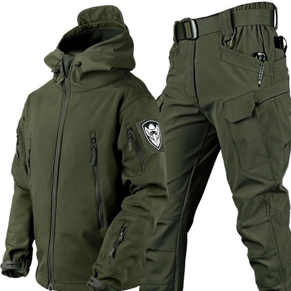 Conjunto de traje de combate militar táctico, chaqueta y pantalones impermeables de camuflaje, ideal para caza, actividades al aire libre y misiones tácticas