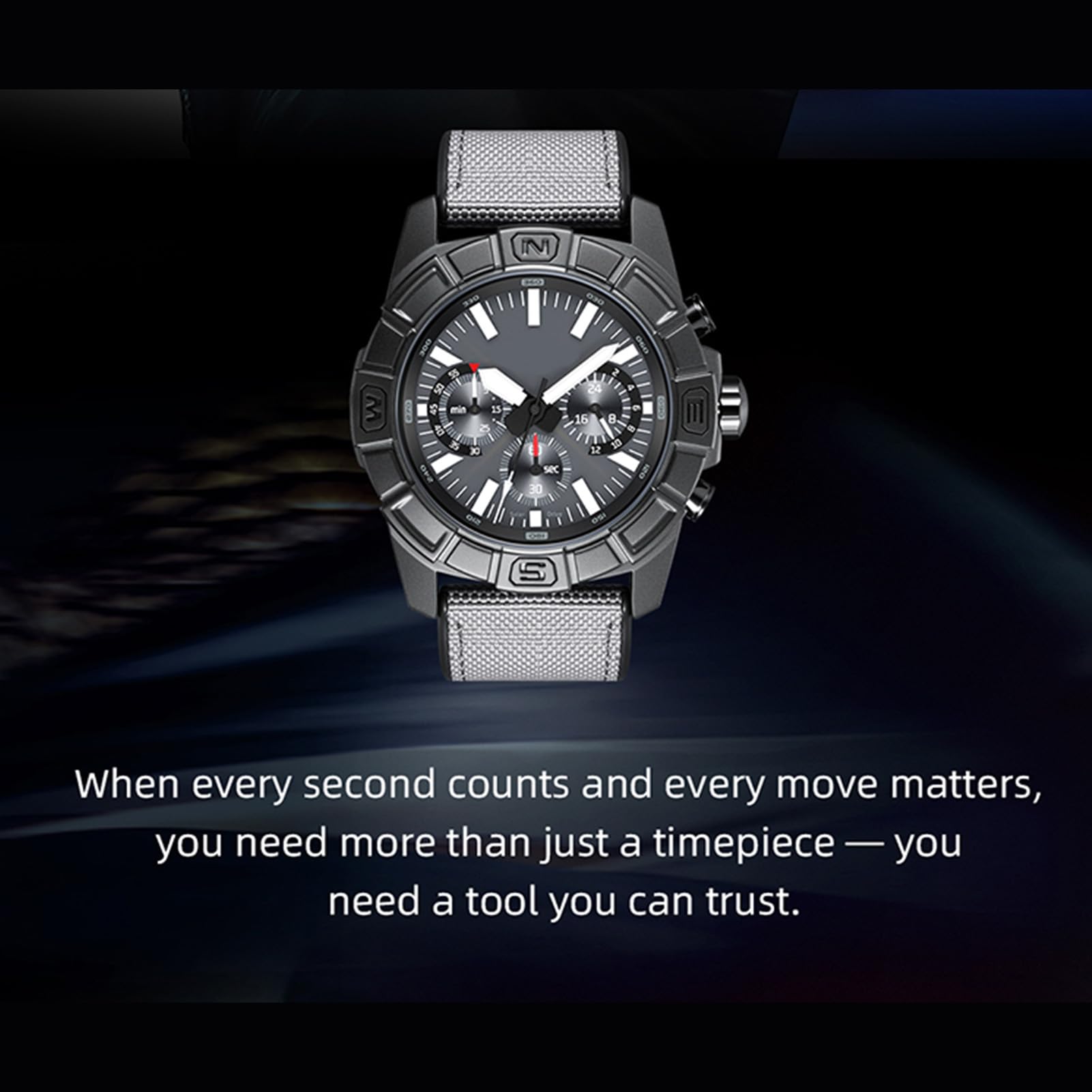 Bnineteenteam Orologio da Quarzo Maschile Ad Energia Solare, Display a Prova di Pioggia, Comodo e Multifunzionale con Mani Luminose per all'aperto, Quotidianamente, Affari