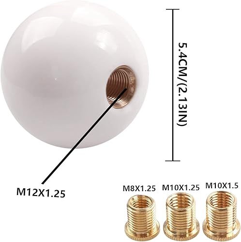 Miniatura 19 de Pomo de palanca de cambios redondo universal estilo mármol 5 6 velocidades para vehículos automáticos manuales con adaptadores (morado)