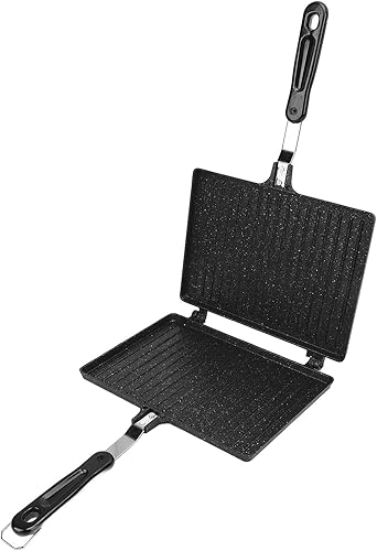 Miniatura 2 de WALFRONT Stovetop Toasted Sandwiches Maker, Non Stick Grilled Panini Maker, Aluminum Alloy for Waffles, Breakfast, for Home Kitchen and Camping