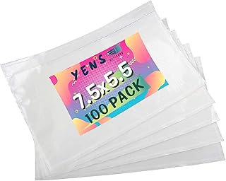 Yens 7.5'' x 5.5'' Packing List Pouches 100 Pack, Top Loading Packing List Shipping Label Envelopes Clear Adhesive (7.5x5.5 100 Pack)