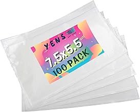 Yens 7.5'' x 5.5'' Packing List Pouches 100 Pack, Top Loading Packing List Shipping Label Envelopes Clear Adhesive (7.5x5.5 100 Pack)