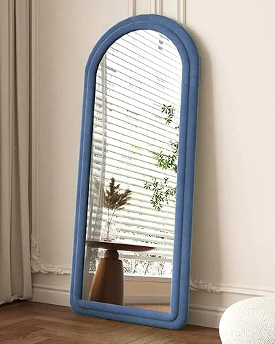 Espejo de piso, espejo arqueado de cuerpo entero, espejo arqueado, espejo de pie, espejo alto, montado en la pared, de pie, espejo grande, 63 x 24
