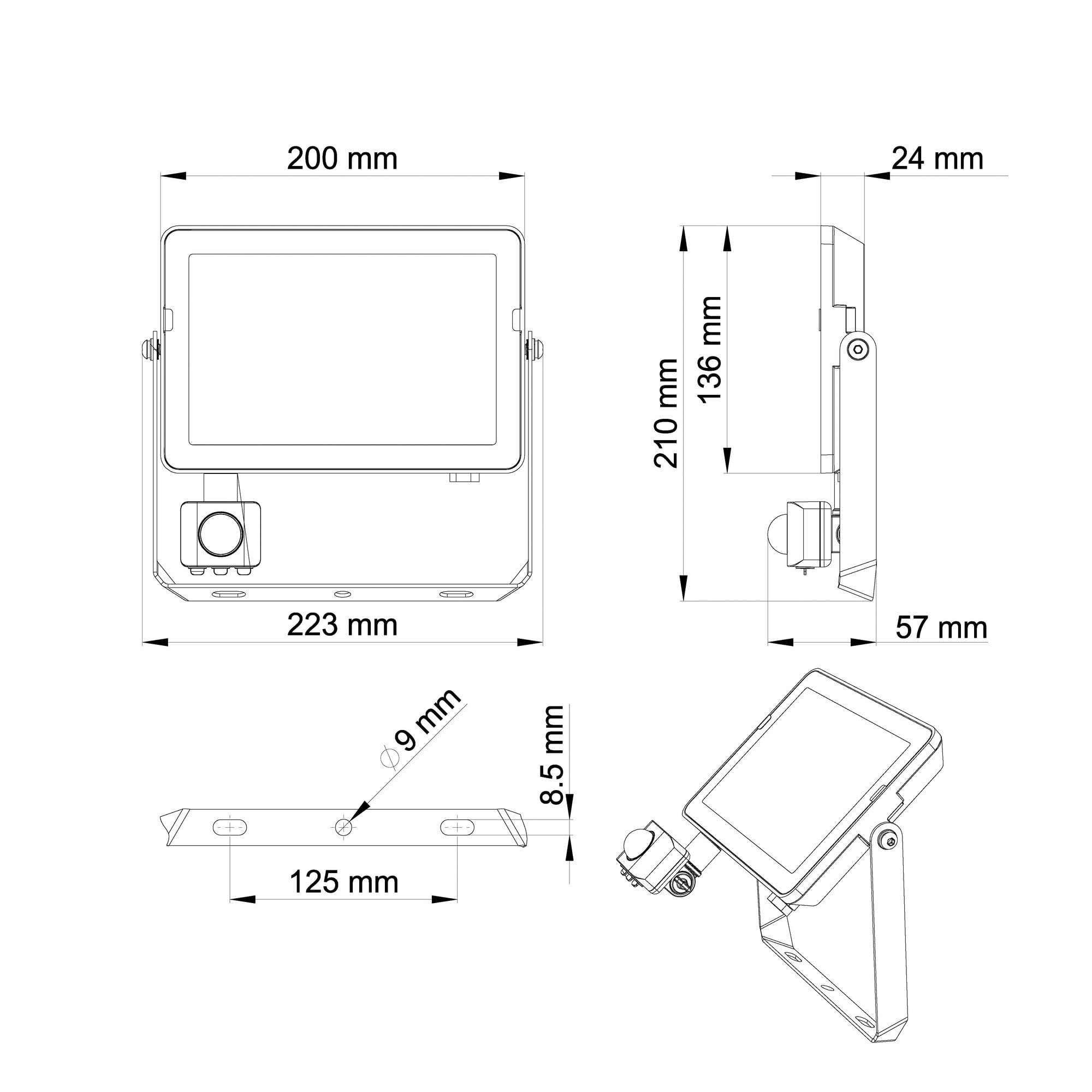 Projectline Floodlight 50W 3000K Sensor