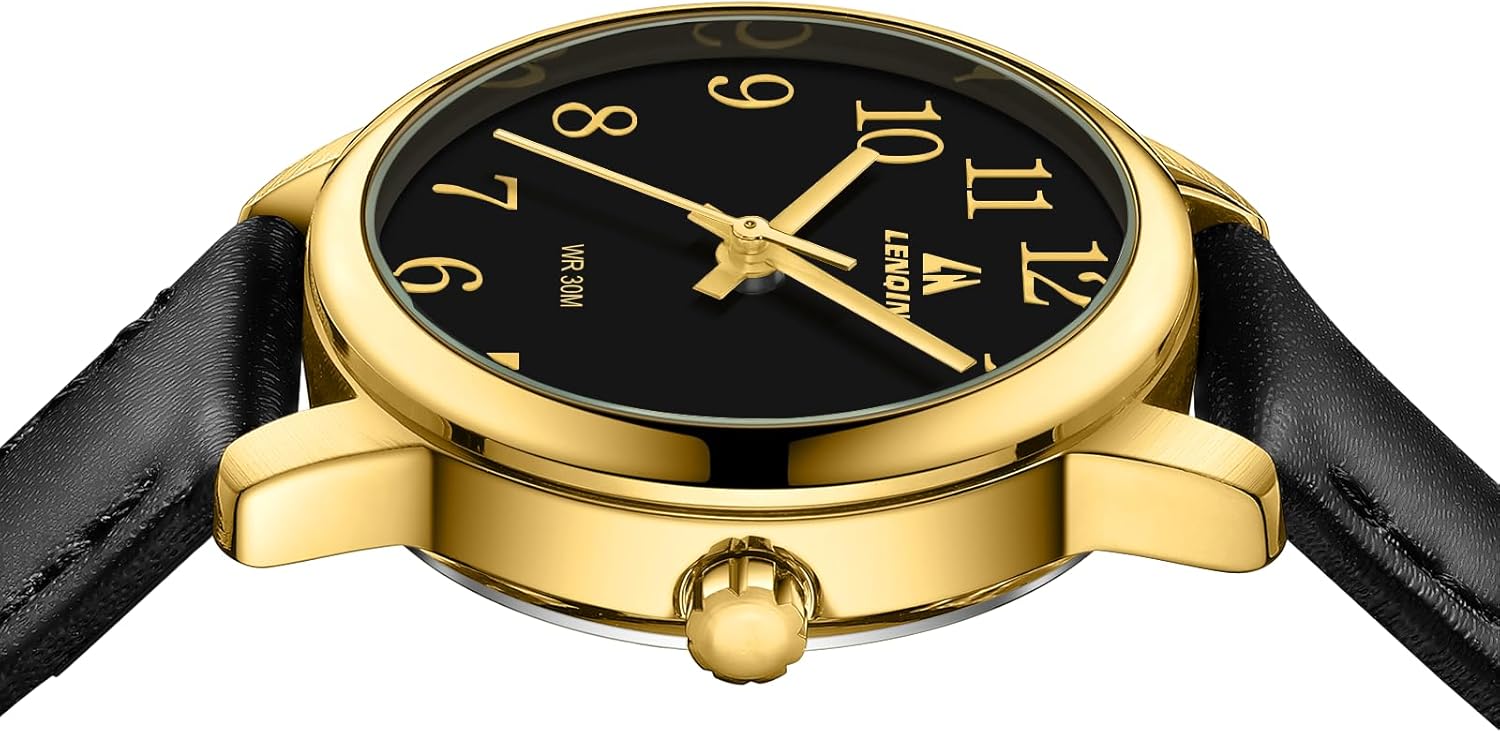Ladies Watches, Analog Quartz Watches for Women, Waterproof Women's Wrist Watches with Leather Strap - Image 5