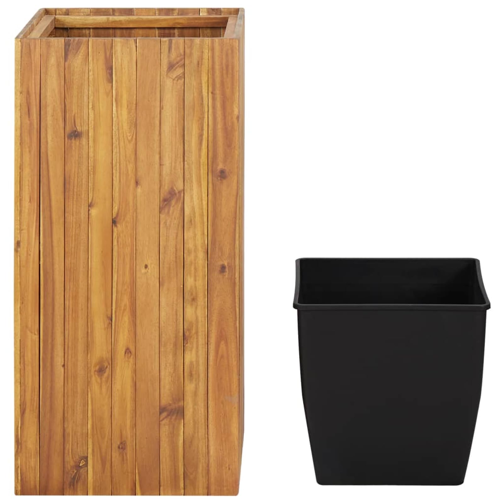 Gecheer Letto Rialzato da Giardino, Fioriera Alta in Legno Massello di Acacia 43,5x43,5x90 cm con Drenaggio Ottimale per Piante, Ideale per Balcone Giardino e Orto