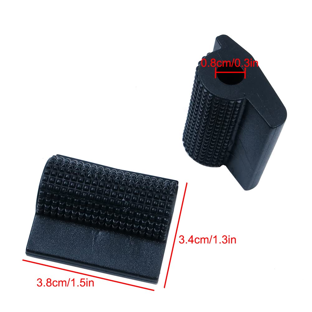 Set di 2 copripedale per leva del cambio, in gomma nera, design antiscivolo, diametro interno 8 mm, accessorio di protezione per moto