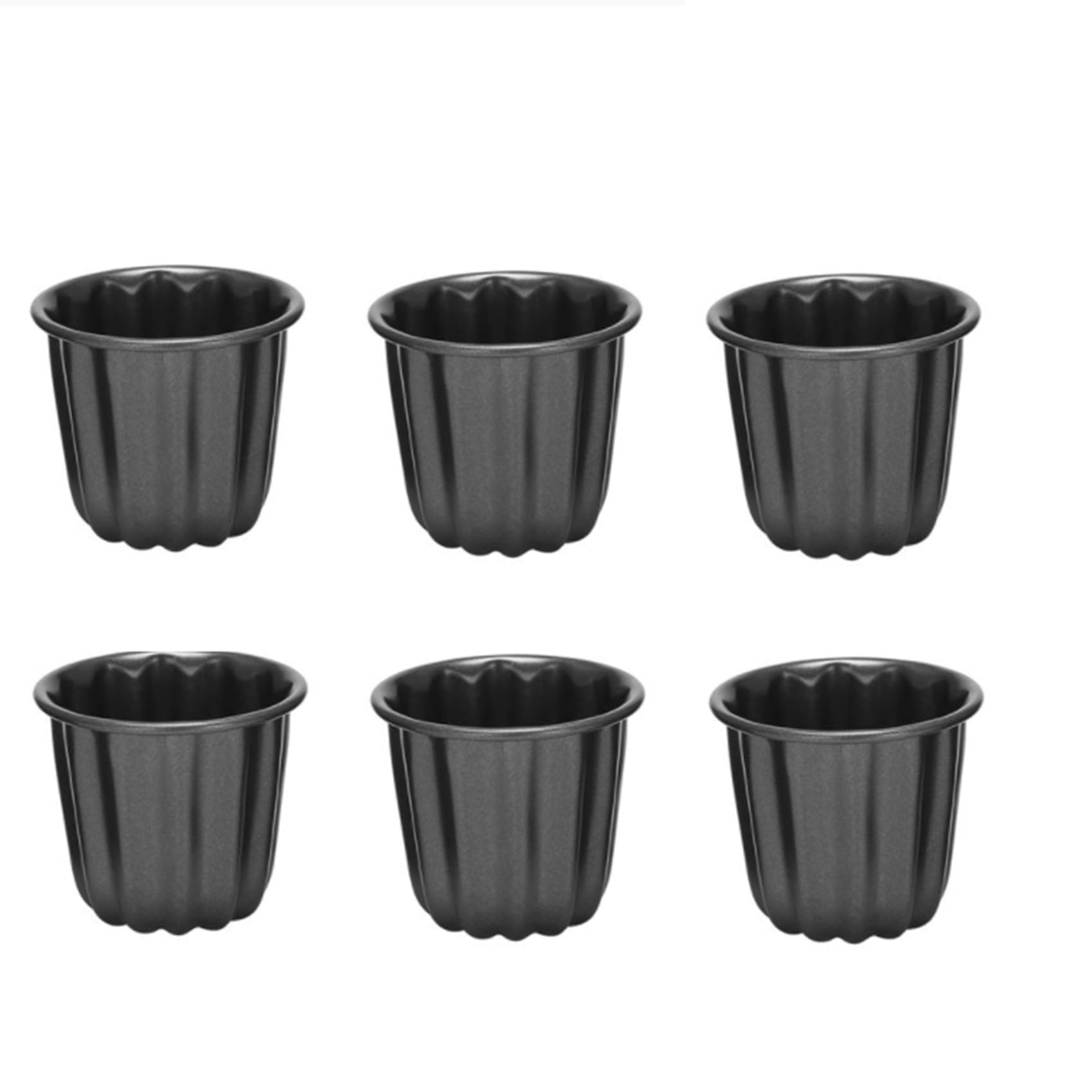 Moule à Canele, Coupe à Muffins à Cannele, Moule à Cannele Antiadhésif 24 Pièces Canneles Gris-Noir