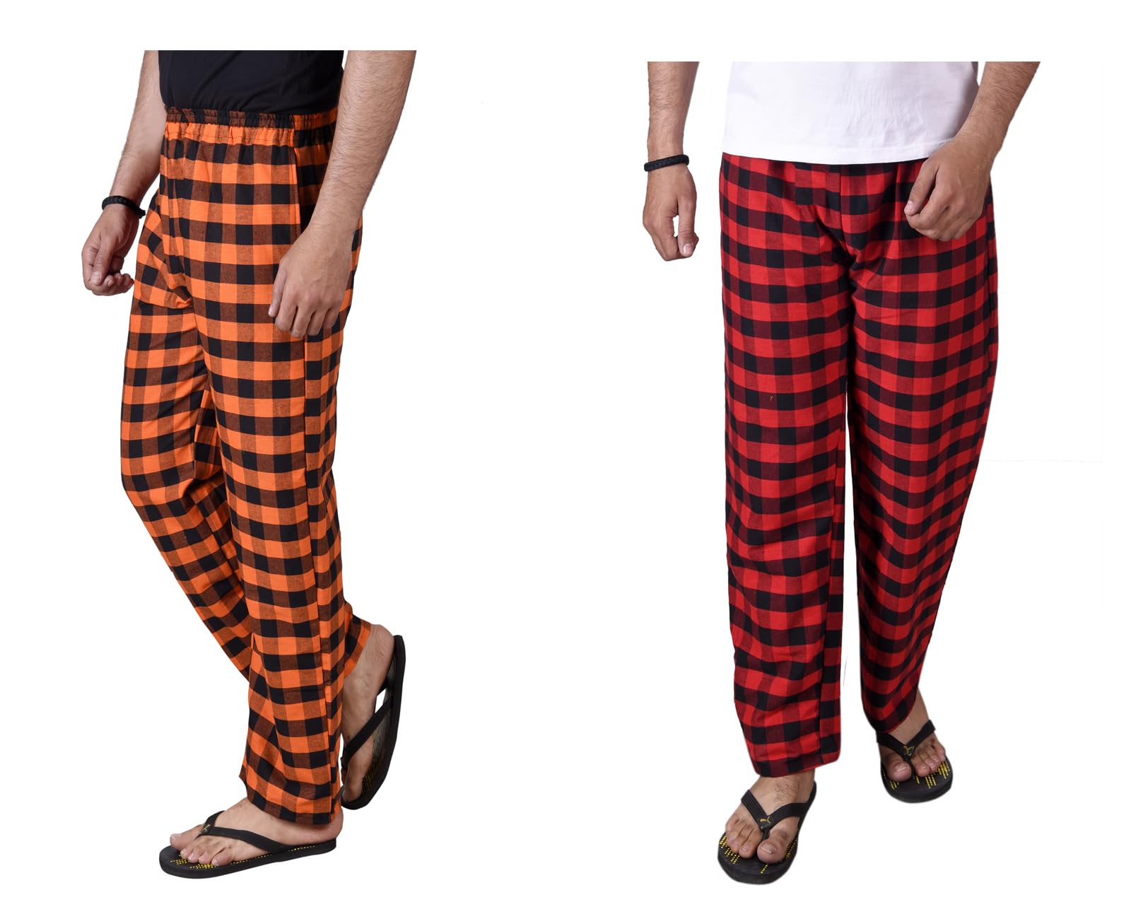 letz dezine Comfortable and Stylish Cotton Check Pyjama for Men - Stay Cozy All Day Night! Pack of 2, (Free Size, Multicolor LDS11453)-picture-36