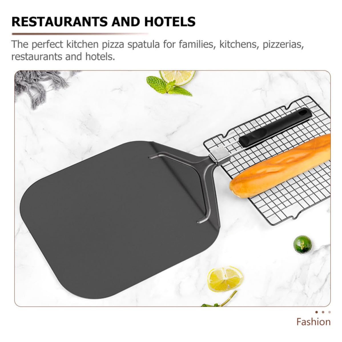 Pala para Pizza Plegable de Aluminio Mango de Goma Negro
