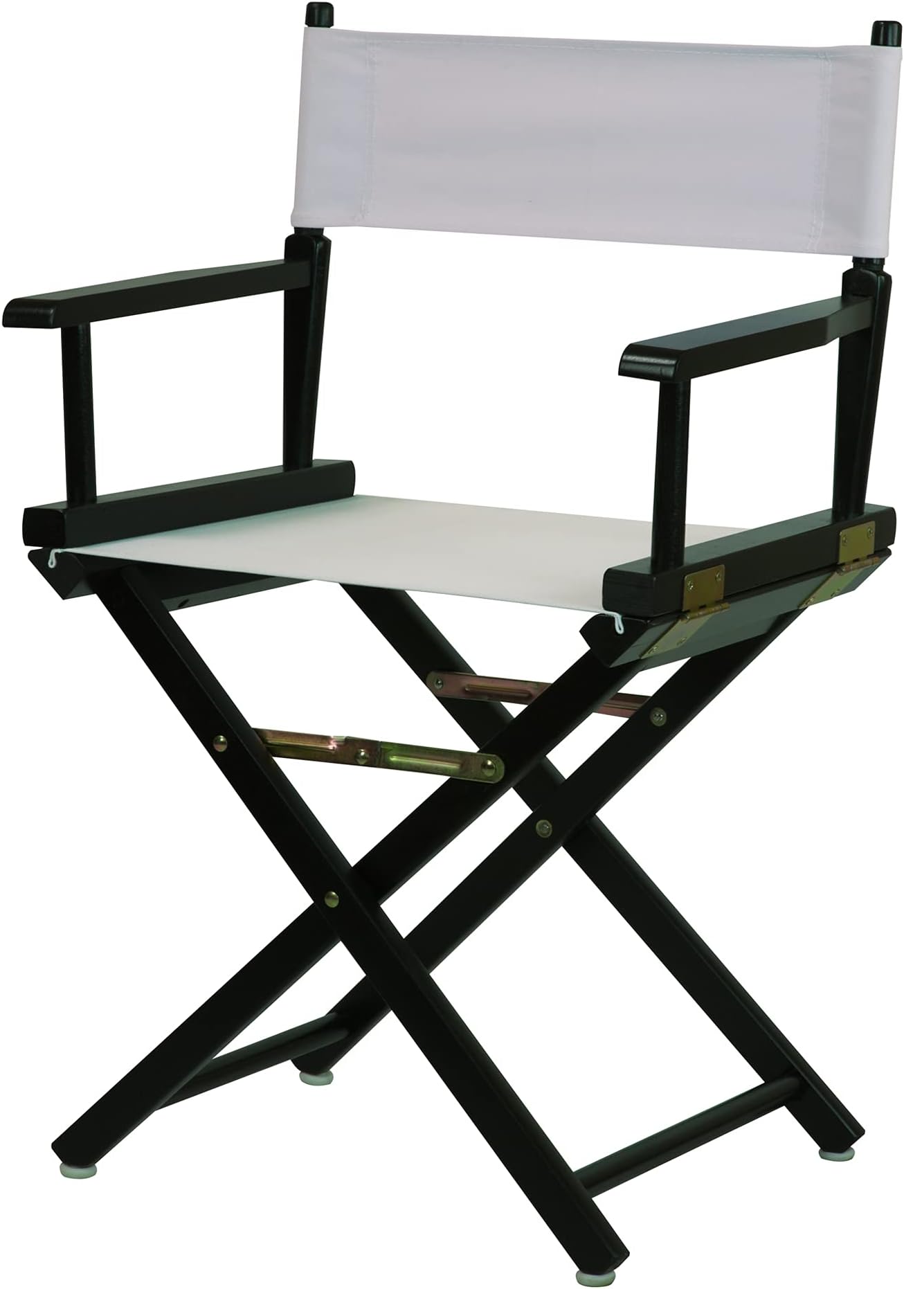 Casual Home 18" Black Frame-White Canvas Director Chair, Classic Height