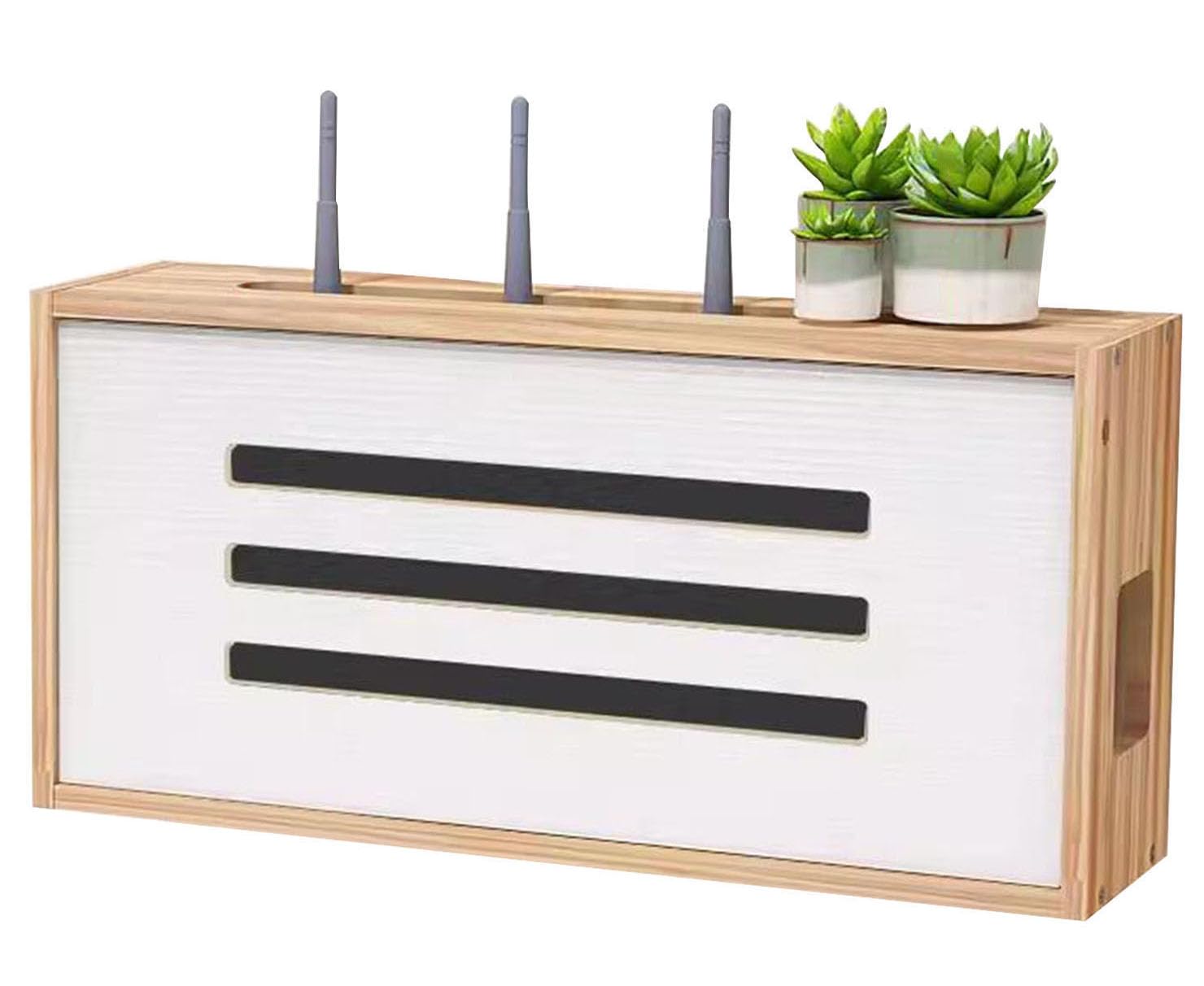 HFGHGDF Router Shelf, Wall Wifi Router Storage Box, Cable Organiser Internet et TV Cable Hide Box, Wall Mounted Router Bracket Floating Shelves(Brown)