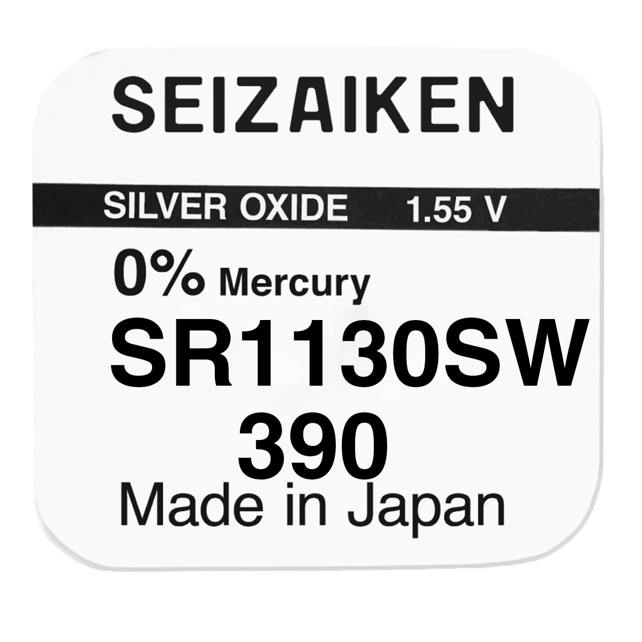 390 SR1130SW Uhrenbatterie - 20 Stück – Silberoxid 1,55V Knopfzelle – Seiko Original – kompatibel mit SR1130 390 SR1130SW- für Armbanduhren & kleine Elektronik