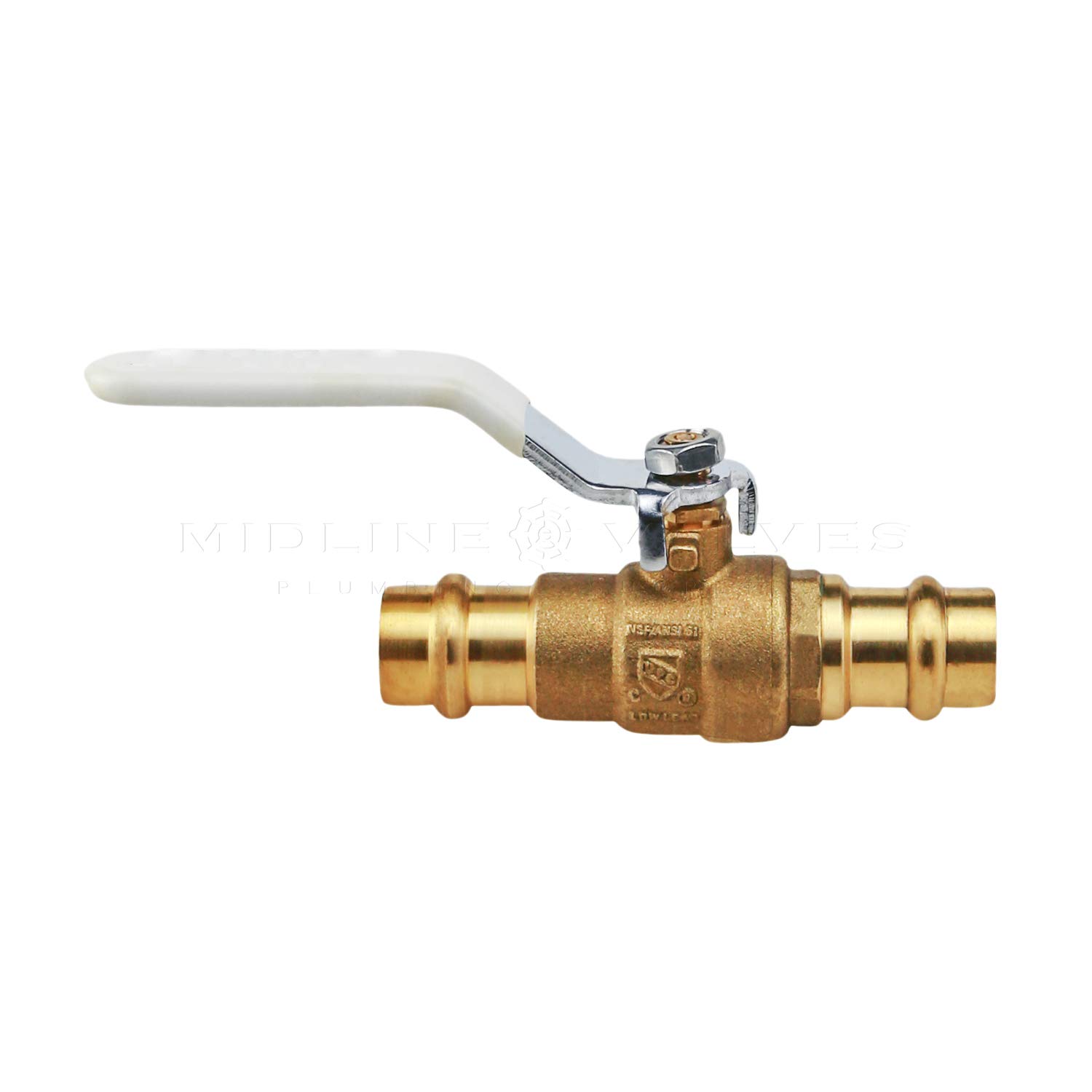 Midline Valve 932VLV112 Premium Press Zawór kulowy, z przyłączami 1-1/5.1 cm, mosiądz