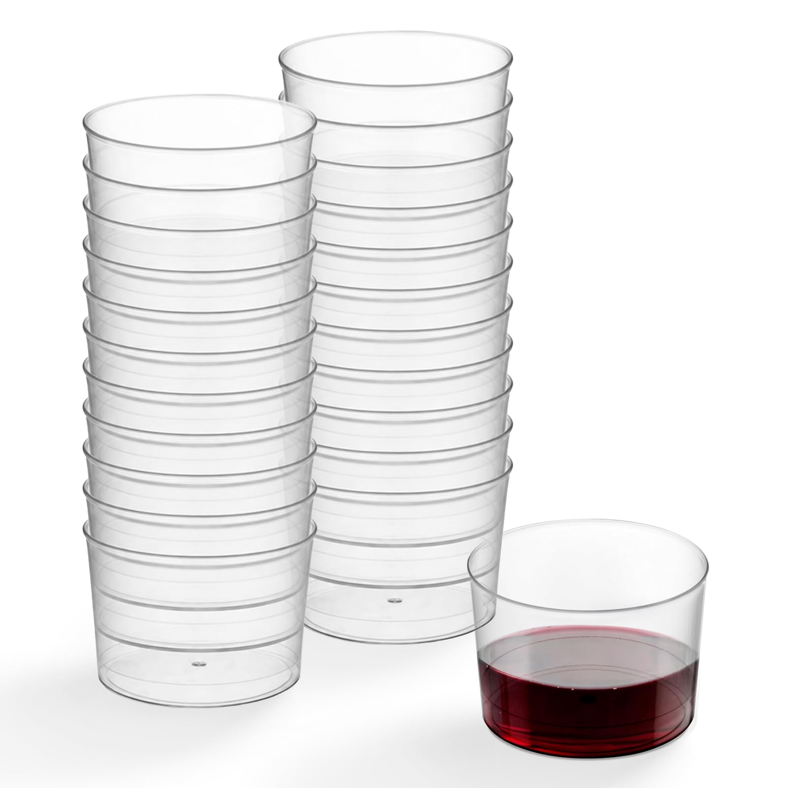 Vasos Chiquitos Reutilizables de Plástico 210cc para Postres - Reciclables para Fiestas, Eventos y Celebraciones
