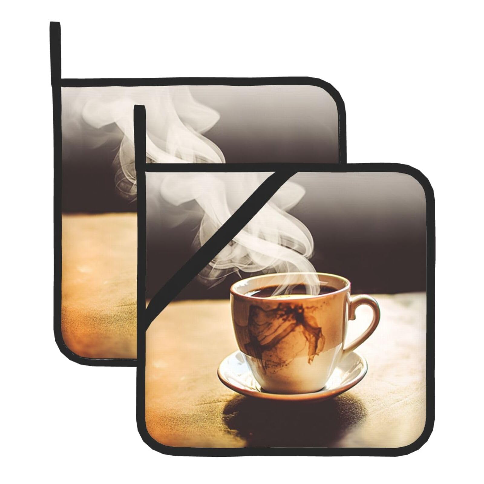2Pcs Pot Holders for Kitchen Heat Resistant Potholder Hot Coffee Hot Pads for Countertops Oven Pot Holders for Cooking Baking Kitchen Hot Mat Trivet 8 inch Hot Pad