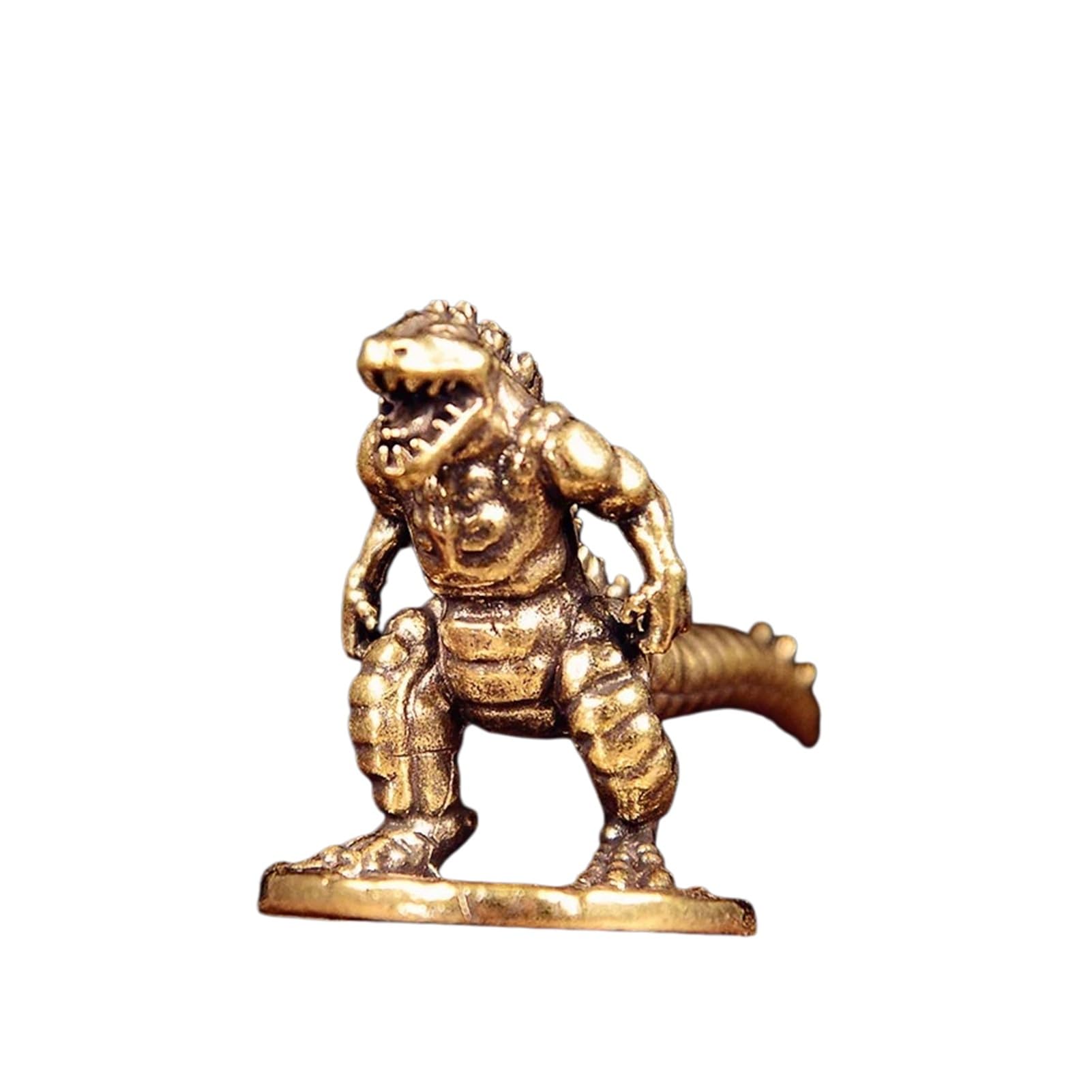 Huolimxun One Color Solid Brass Roaring Dinosaur Figurine Desktop Decoration Crafts Home Office Ornament