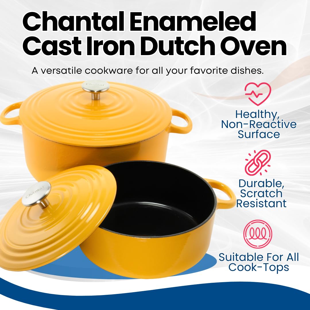 Amazon.com: Chantal Cast Iron Dutch Oven, 7 qt, US Formulated