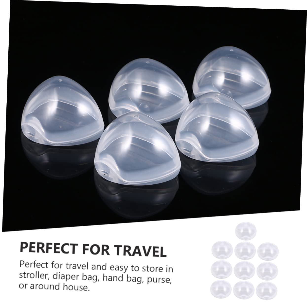 Abaodam 10pcs Portable Pacifier Storage Case Dustproof Easy-Clean Pp Organizer for Teething Accessories Travel-Friendly Holder for Stroller Diaper Bag