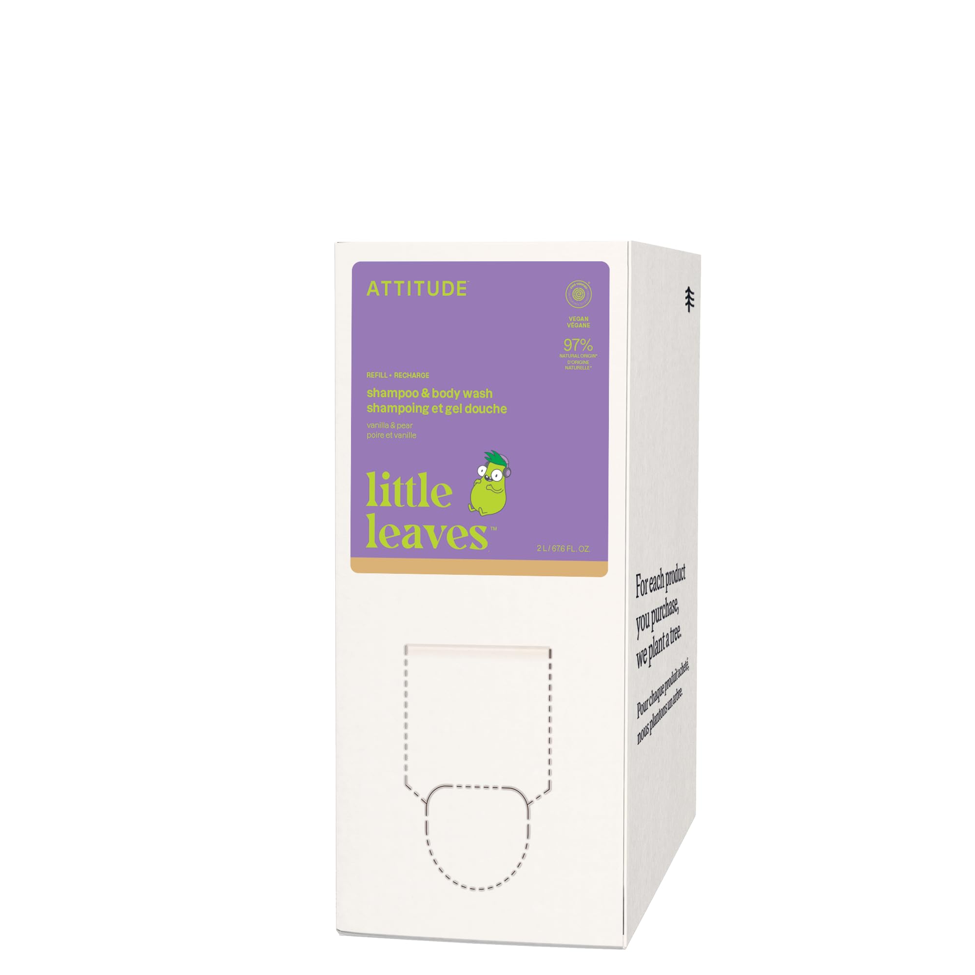 ATTITUDE Shampoo and Body Wash for Kids, EWG Verified Hair and Body Cleanser, Dermatologically Tested Soap, Plant and Mineral Based Bath Products,