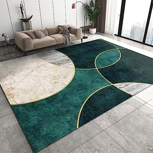 Wohnzimmer Teppichboden Soft 3D Dunkelgrüne Geometrie Bedruckte Matte, Küche, Flur, Flur, Büro,...