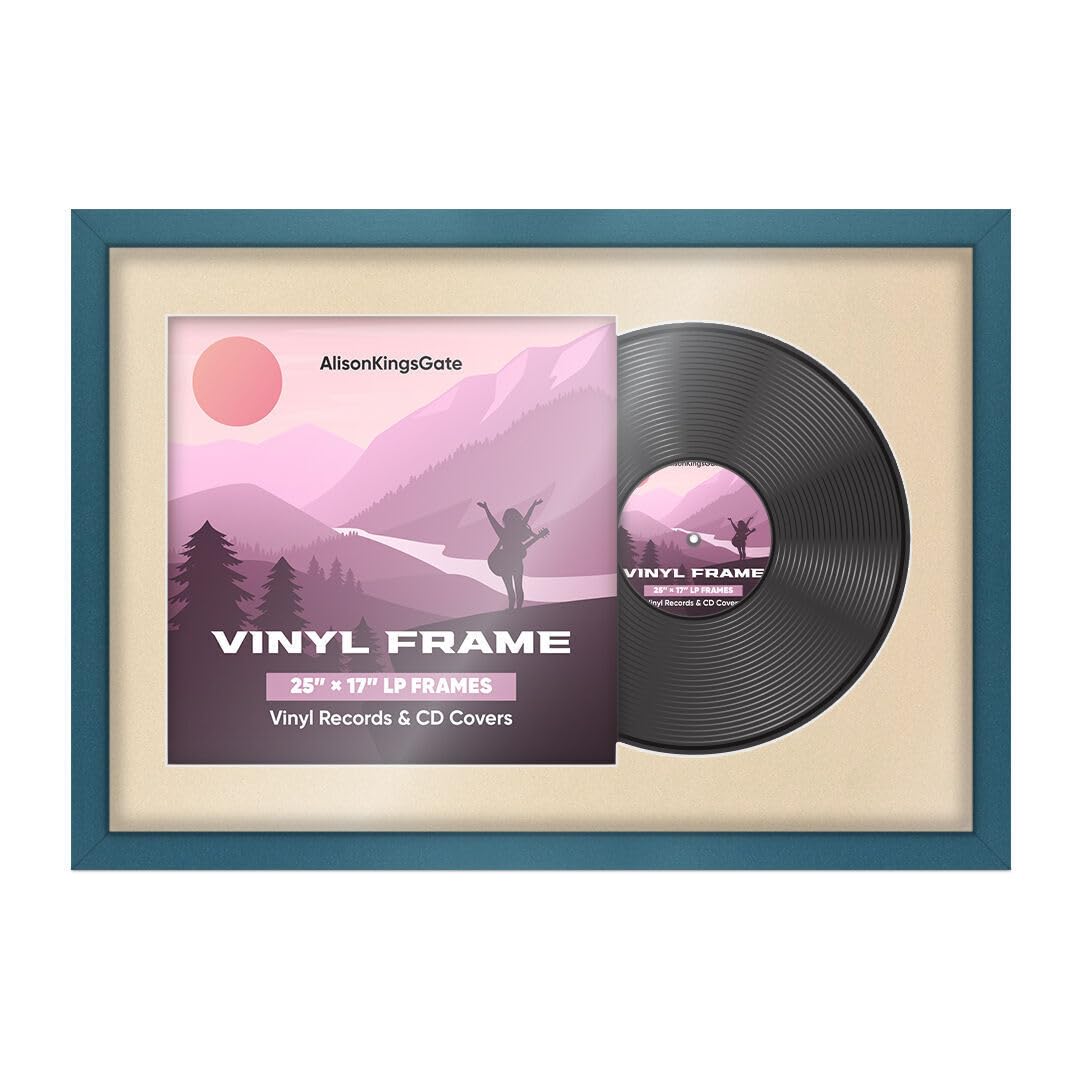 Alison Kingsgate 25x17 Blue Vinyl Record Frame for LP & Album