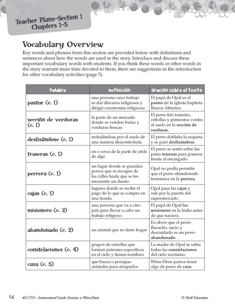 Gracias a Winn-Dixie (Because of Winn-Dixie): An Instructional Guide for Literature - Spanish Novel Study Guide with Close Reading and Writing ... Resource) (Spanish and English Edition) - Image 6