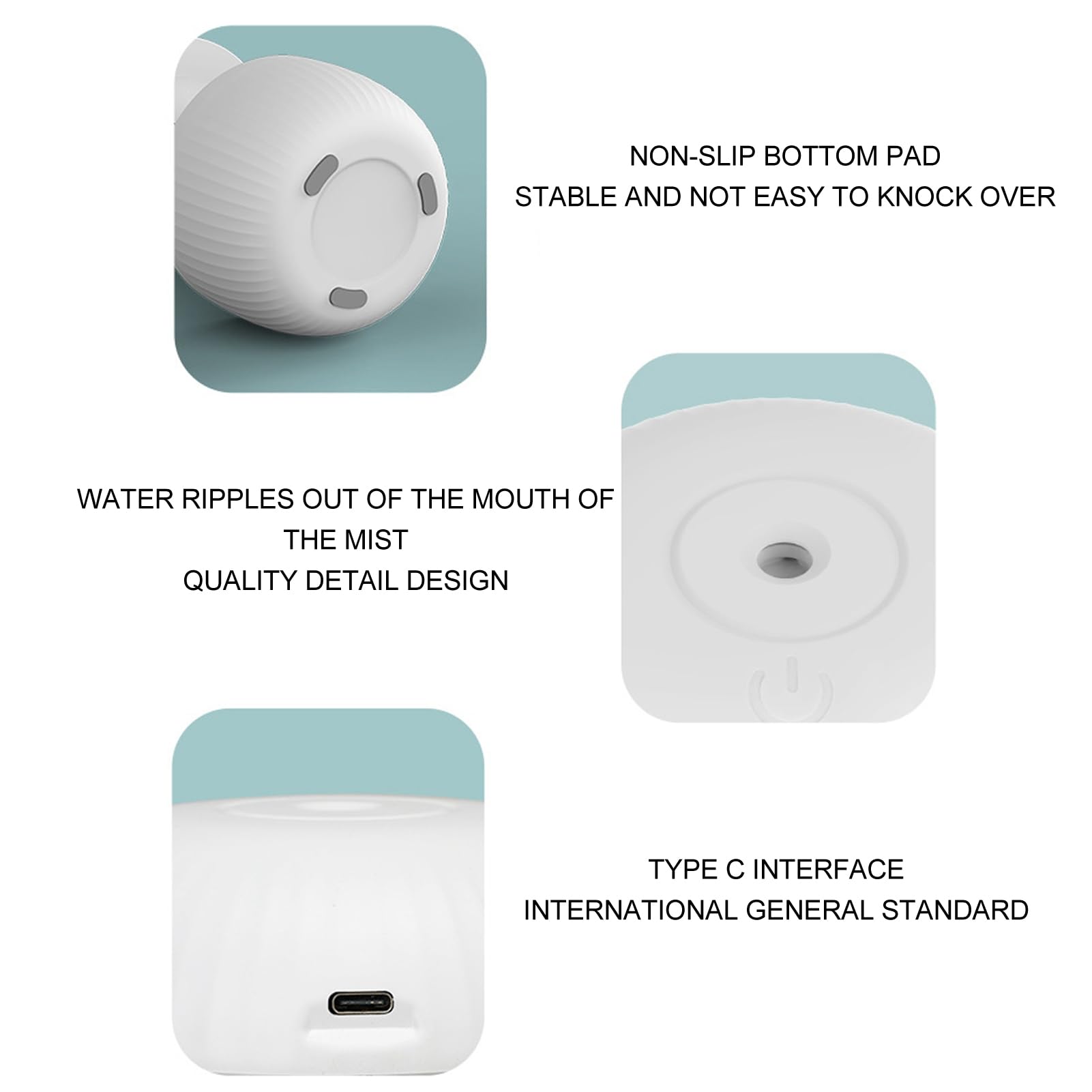 Humidificador de Niebla Fría, Humidificadores Inteligentes de 500Ml para Dormitorio con Diseño Antigravedad Apagado Automático,Humidificador Aire para Habitaciones Grandes
