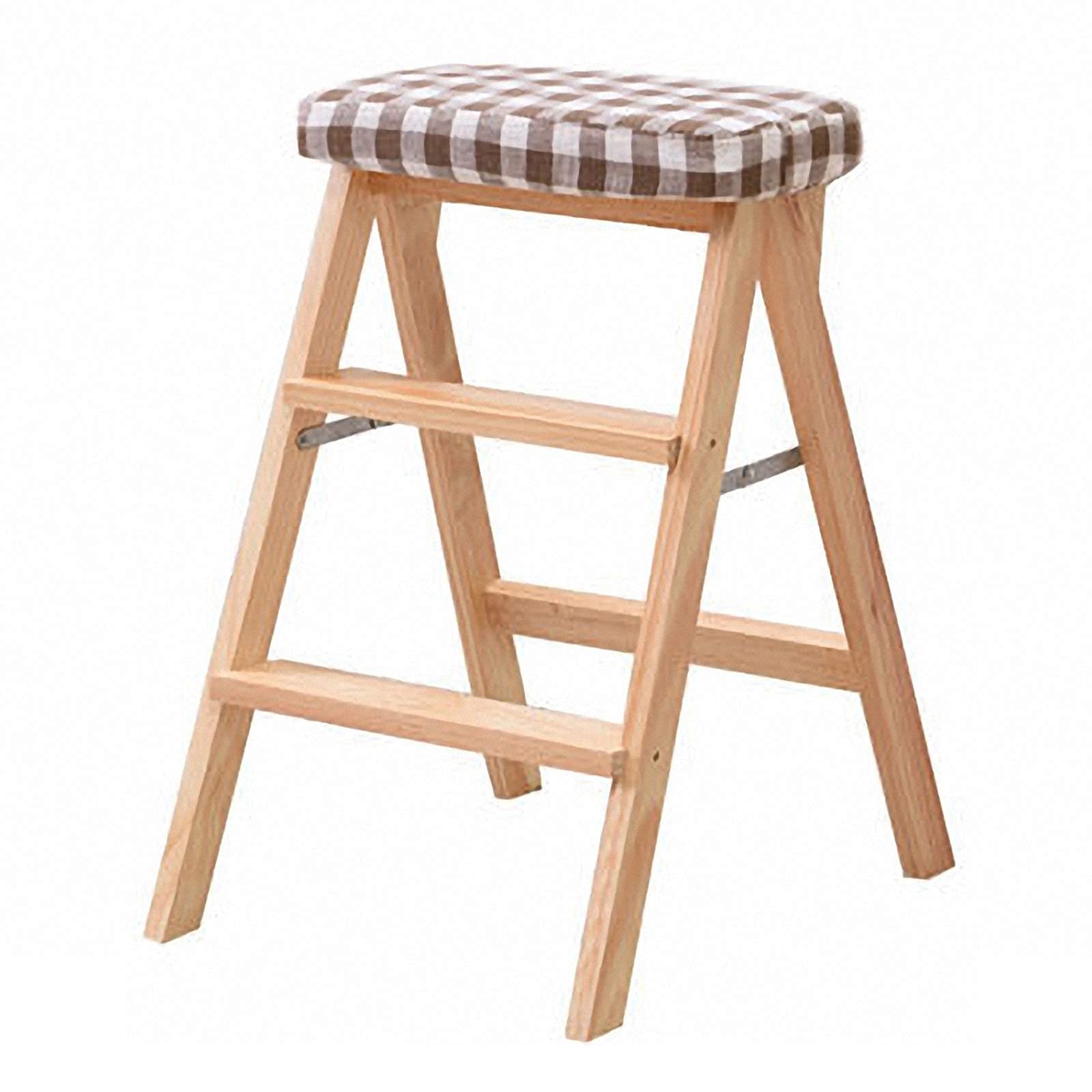 Tabouret d'escalade en bois pliable DASHADAO avec 3 marches et design portable 42x48x64cm