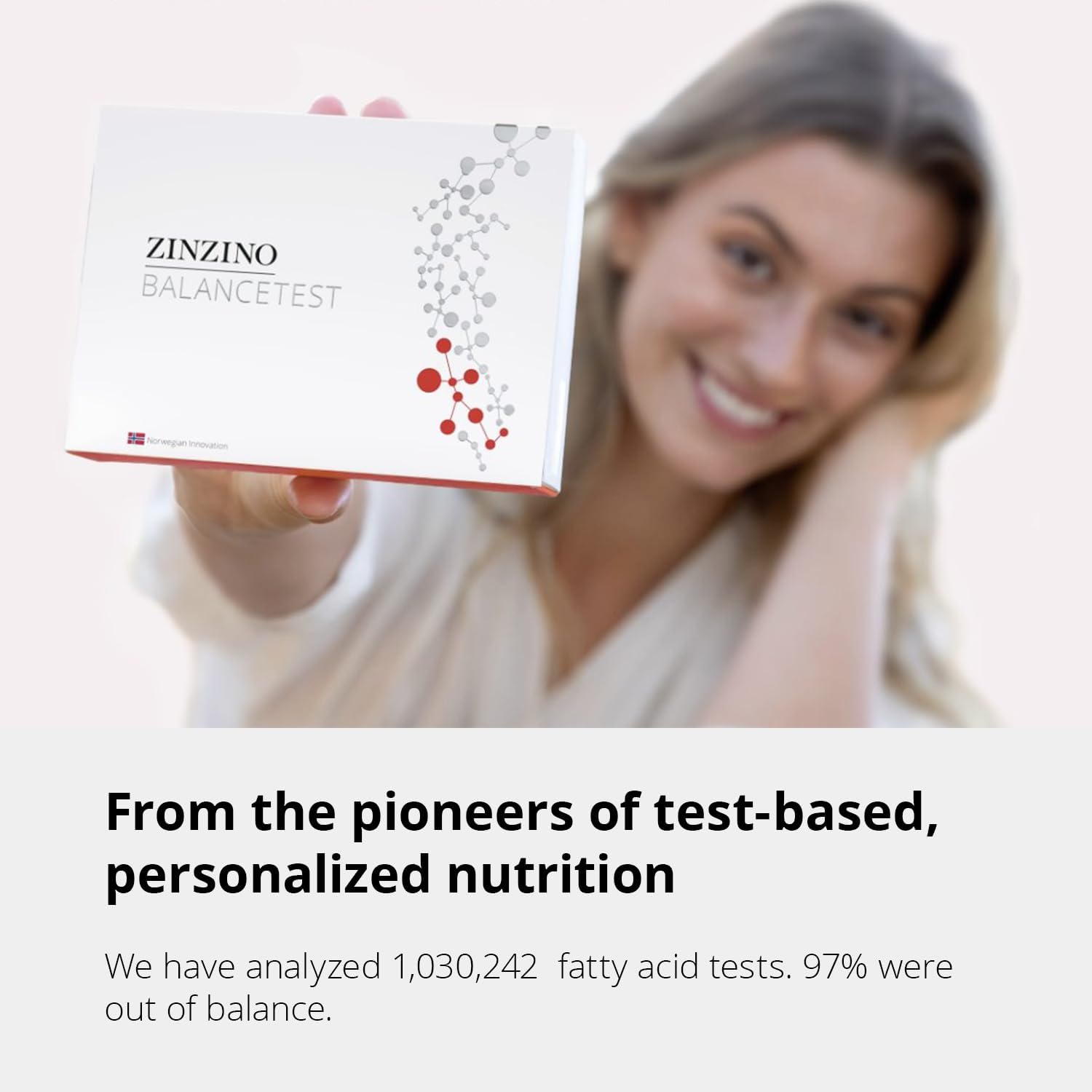 Zinzino BalanceTest - Blood Test Kit to Assess Fatty Acid Levels - Measures 11 Essential Fatty Acids Including Omega-3, 6, 9 - Easy Dry Blood Test
