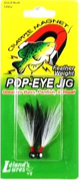 Leland Lures 1/32 oz Pop Eye Jig White/Black Fishing Equipment