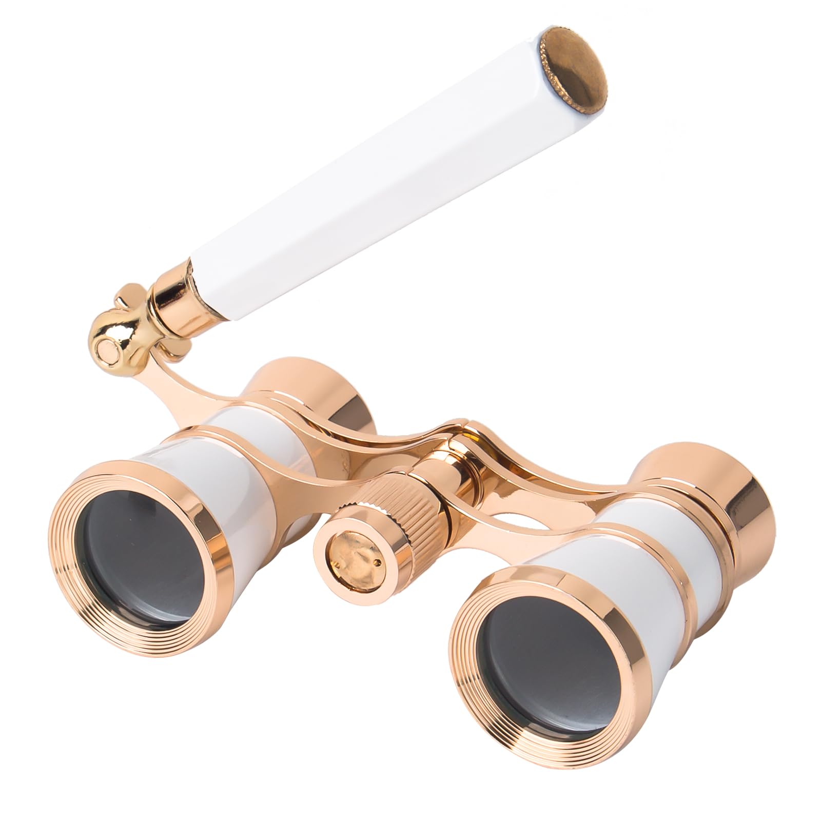 SCOOYUCK Opera Glasses for Women, 3X25 Small Binoculars, Theatre Glasses with Handle, Suitable for Adults, Children in Concert Theatre Opera House (White with Handle)