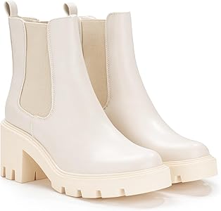 IXU 2024 Damen Chelsea Boots Chunky Boots für Frauen Plateau