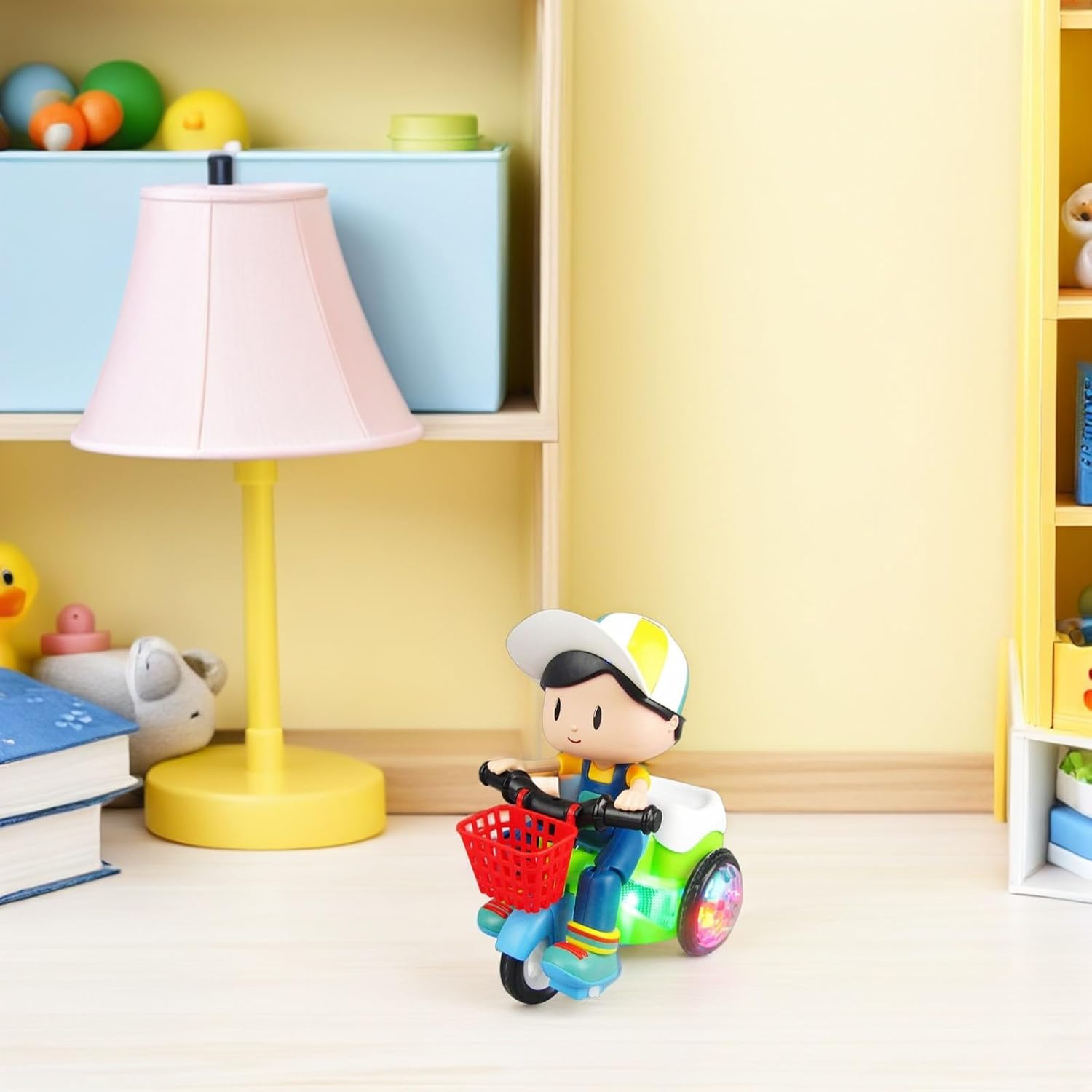 ERINGOGO Creative Tricycle for Intelligent Design with LED Lights Construction for Boys Battery Fun