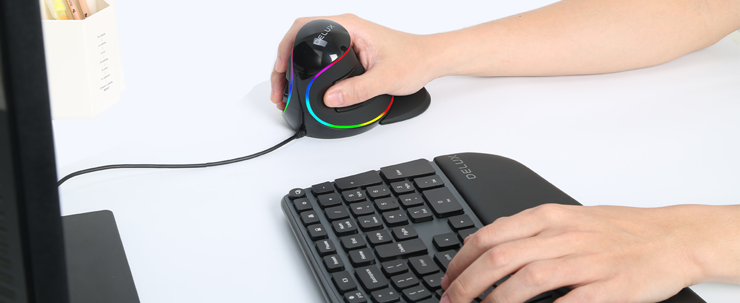 Amazon.com: DELUX Ergonomic Vertical Mouse, Wired Ergo Mouse for